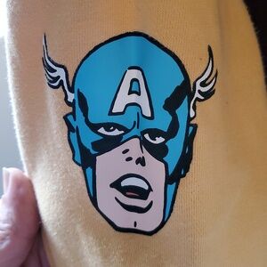 Marvel Yellow Graphic Pullover Hoodie - Men. Spiderman.Hulk.Thor.Captain America